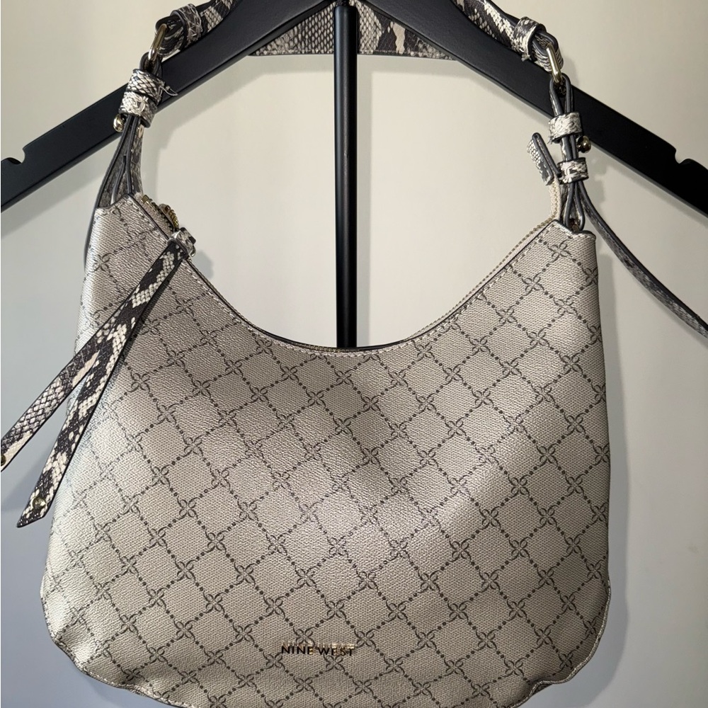 Nine West Cream Patterned Shoulder Bag